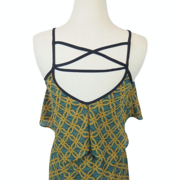 *Reposh* EUC Elegant Green and Yellow Maxi Dress - Picture 5 of 11